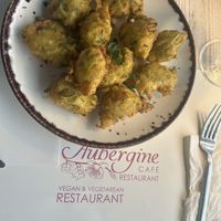 Zucchini fritters  at Aubergine Cafe in Corfu