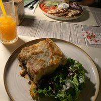 Vegan Moussaka (super delicious!) at Aubergine Cafe in Corfu
