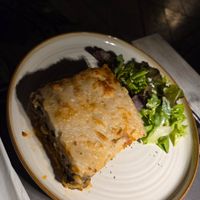 Vegan moussakas at Aubergine Cafe in Corfu