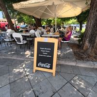 Advertising works at Aubergine Cafe in Corfu
