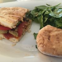 Falafel-sandwich at Aubergine Cafe in Corfu
