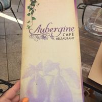 Menu at Aubergine Cafe in Corfu