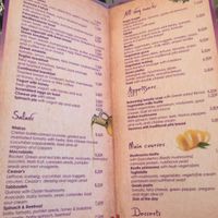 Aubergine vegetarian restaurant menu 2019 at Aubergine Cafe in Corfu