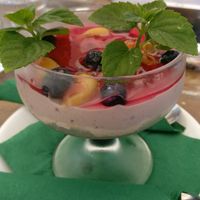 Vegan cheesecake at Aubergine Cafe in Corfu