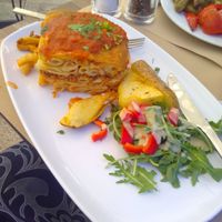 Pastitsio. at Aubergine Cafe in Corfu