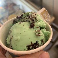 Mint gelato at Aubergine Cafe in Corfu