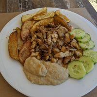 Vegan Gyros at Aubergine Cafe in Corfu