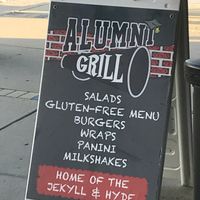 Sign outside the restaurant! at Alumni Grill in Wildwood