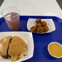 Blueberry Lemonade flatirons burger with meta bites   at Meta Burger in Denver