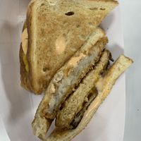 Hangover Chicken Sammy  at Meta Burger in Denver