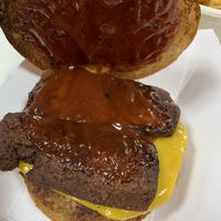 Western burger - minus onions  at Meta Burger in Denver