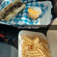Philly cheese and waffle basket at Meta Burger in Denver