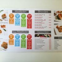 the menu at Babby's Kitchen in Utrecht