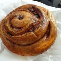 Cinnamon scroll with apple at Himalaya Bakery and Cafe in Daylesford