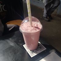 Strawberry Shake (that tasted like a smoothie then a sugary milkshake.) at Himalaya Bakery and Cafe in Daylesford