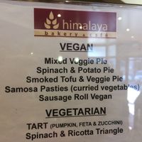 5 vegan savoury pastry options at Himalaya Bakery and Cafe in Daylesford