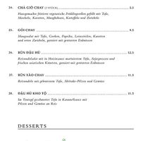 Vegan dishes on the menu at Lúa Cuisine in Frankfurt