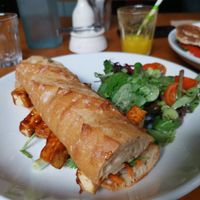 Vegan Vietnamese baguette with marinated tofu at Green Onion Cafe in Limerick