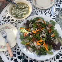 House soup ✨ and delicious salad at Fog Eater Cafe in Mendocino