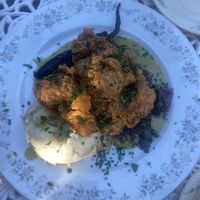 Fried oyster mushrooms at Fog Eater Cafe in Mendocino