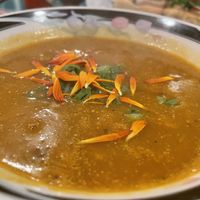 Pumpkin curry soup at Fog Eater Cafe in Mendocino