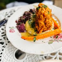My favorite, their fried lion’s mane.   at Fog Eater Cafe in Mendocino