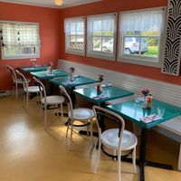 Love the decor at Fog Eater Cafe in Mendocino