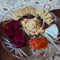 Vegan Cheese plate at Fog Eater Cafe in Mendocino