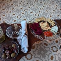 Vegan cheese plate & olive assortment  at Fog Eater Cafe in Mendocino