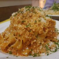 Boglognese with tagliatelle at Pasta Factory in Galway