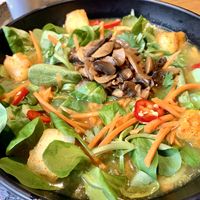 Spicy and sour udon noodles soup  at Wagamama in Milan