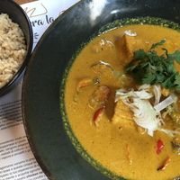 Veggie curry with brown rice at Wagamama in Milan