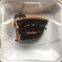 Vegan chocolate caramel cake at Systrakaffi in Kirkjubaejarklaustur