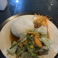 Veggies with rice  at Lonto in Penida Island