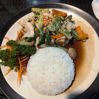 Teriyaki tofu and tempe at Lonto in Penida Island