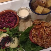 Chickpea burger  at The Warren in Carmarthen