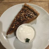 Vegan pumpkin pie with coconut yoghurt  at The Warren in Carmarthen