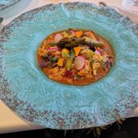 Creamy rice with vegetables. Vegan. at Villa Venecia Hotel in Benidorm