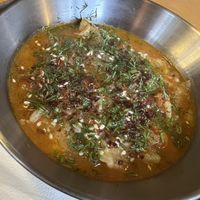 Burnt aubergine soup (vgo)  at Kiln in Newcastle Upon Tyne