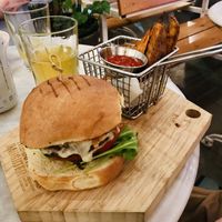 Tasty burger!   at The Butcher's Daughter in Brooklyn