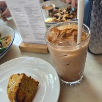 Chai and cake at The Butcher's Daughter in Brooklyn