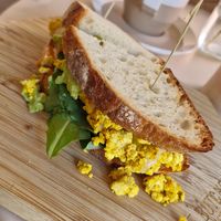 Vegan egg sandwich (tofu scramble) at The Butcher's Daughter in Brooklyn