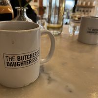 Coffee refill  at The Butcher's Daughter in Brooklyn