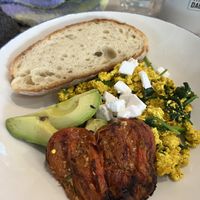Greek breakfast plate  at The Butcher's Daughter in Brooklyn