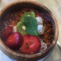 Acai bowl with almond granola and coconut shavings  at The Butcher's Daughter in Brooklyn