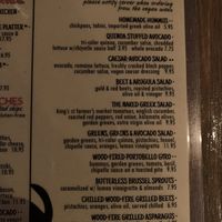 Vegan Menu Section at Kid Cashew in Charlotte
