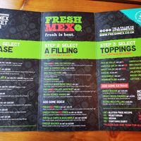 Menu at FreshMex in Aberdeen