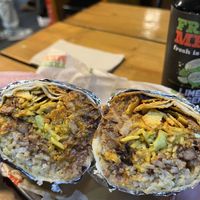 Burrito with fresh mex pulled jackfruit and chipotle mixed bean chilli  at FreshMex in Aberdeen