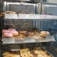 Vegan food in the cabinet  at Catnap Cafe in Christchurch