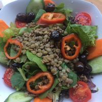 Green lentil salad  at Cafe No 3 in Nicosia